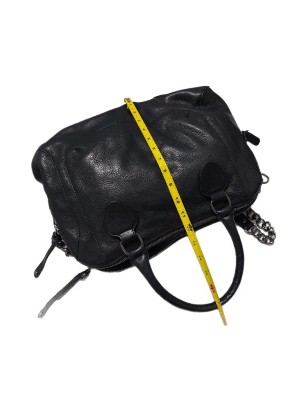 Audrey Brooke Bag Black Genuine Leather Satchel Purse Moto Rocker Grunge Gothic